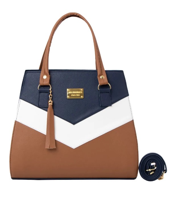 Bolsa Fana Nadia Color Camel/Marino Reforzada