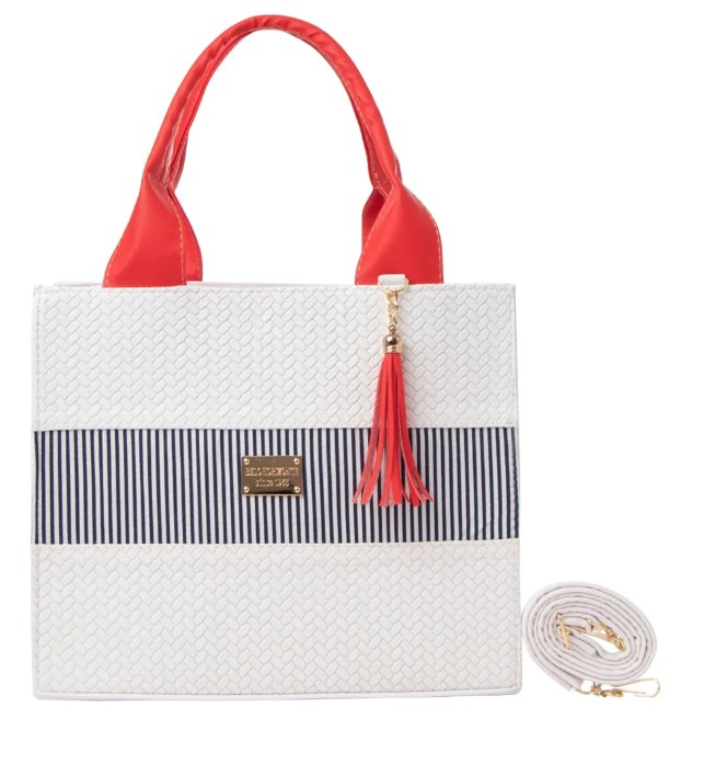 Bolsa Fana Malva Color Blanco / Rojo Refinada