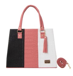 Bolsa Fana Irma Color Rosa / Negro Reforzada