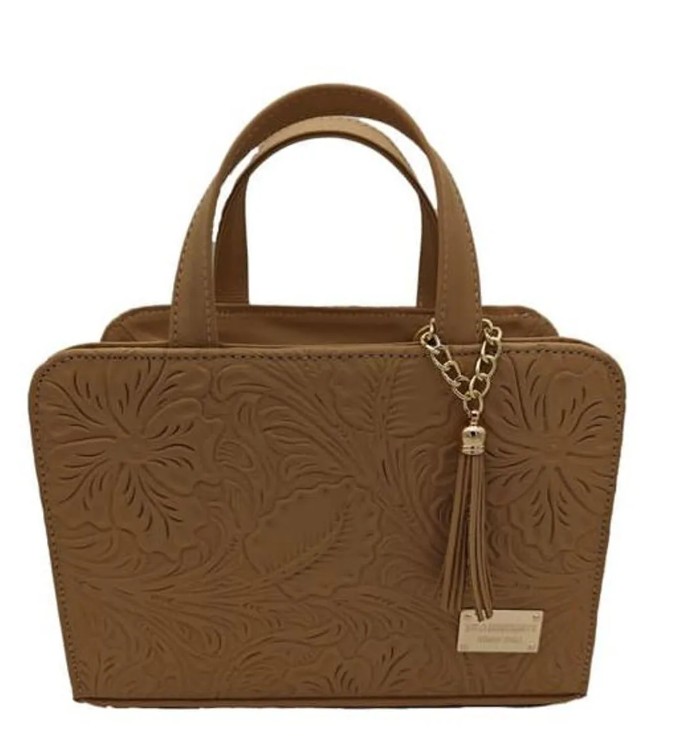 Bolsa en Piel Vacuno Cincelada Fana Patricia Camel