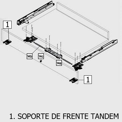 SOPORTE DE FRENTE TANDEM28X GRIS Z96.10E1 BLUM