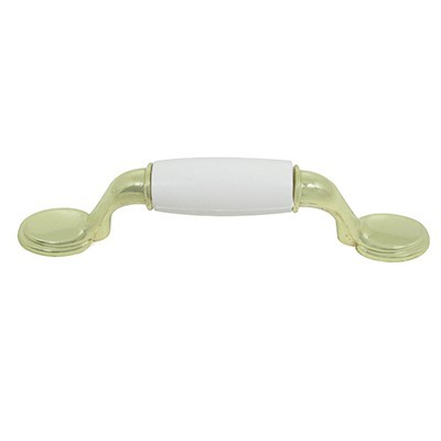 JALADERA LATON BRILLANTE CON PLASTICO BLANCO FINCSA.