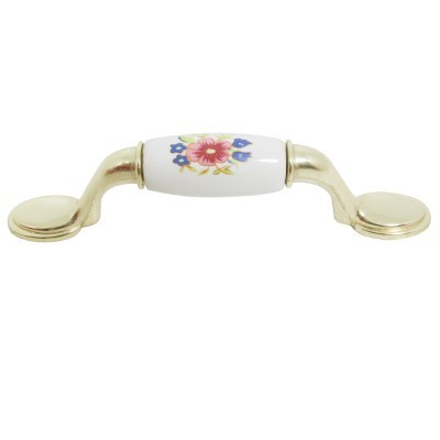 JALADERA LATON BRILLANTE CON FLOR FINCSA