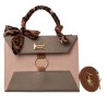 Bolsa Fana Minerva Color Oro/Antimonio Con Asas