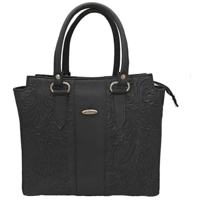 Bolsa en Piel Vacuno Cincelada Fana Camila Negro