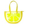 Bolsa de playa transparente en forma de limón amarillo