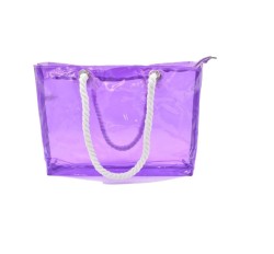 Bolsa de playa transparente morado neón