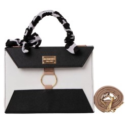 Bolsa Fana Minerva Color Blanco/Negro Premium