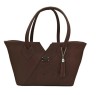 Bolsa en Piel Vacuno Cincelada Fana Lorena Chocolate