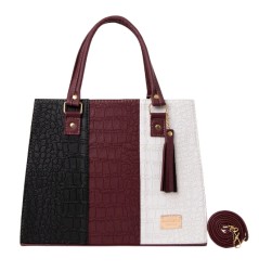Bolsa Fana Irma Color Vino / Negro Sensacional