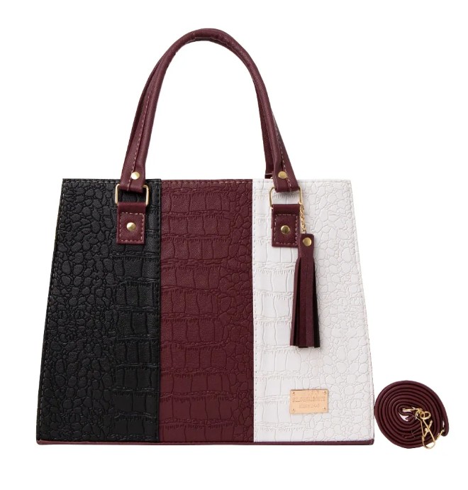 Bolsa Fana Irma Color Vino / Negro Sensacional