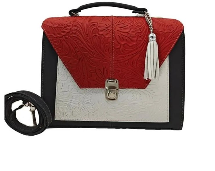 Bolsa en Piel Vacuno Cincelada Fana Mercedes Multicolor