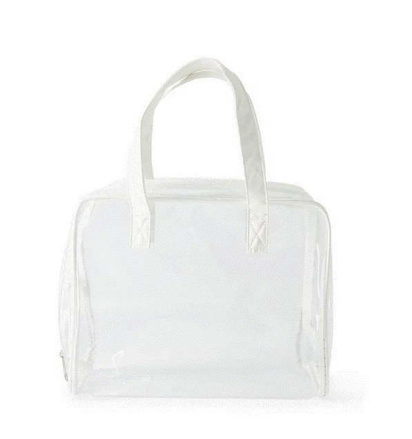 Bolsa de playa cuadrada transparente blanco