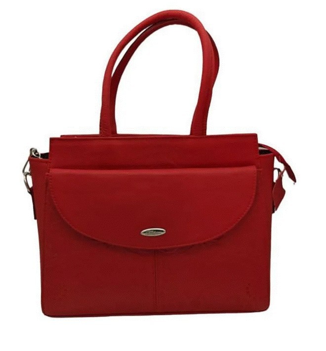 Bolsa en Piel Vacuno Cincelada Fana Francis Rojo