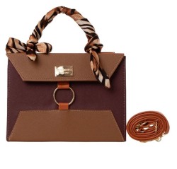 Bolsa Fana Minerva Color Vino/Camel Moderna