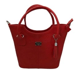 Bolsa en Piel Vacuno Cincelada Fana Wendy Rojo