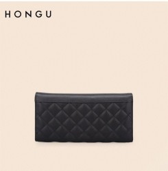 Cartera larga Mujer HONGU Trifold color Negro