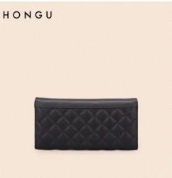 Cartera larga Mujer HONGU Trifold color Negro