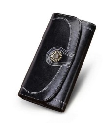 Cartera larga Mujer Viney Cuero color Negro