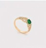 Anillo Compromiso Esmeralda Y Cristales Oro 14k Laminado Dorado 7