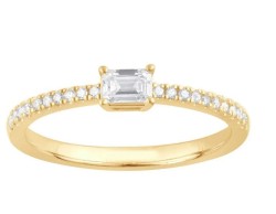 Anillo Corte Baguette con Plata Esterlina y 0.33ct Diamantes Éticos.