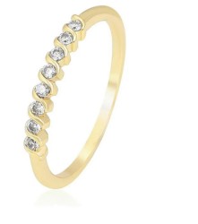 Anillo Churumbela Cristales Austriacos Oro 14K Laminado Dorado 7 Talla
