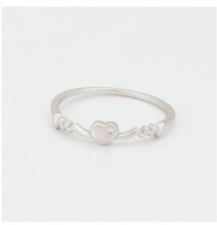 Anillo Corazón Cristales Amor Novios Oro 14k Laminado Blanco 5