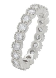 Anillo Cristal Churumbela Sin Fin Oro 14k Laminado Blanco 7