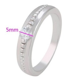 Anilllo Argolla Para Hombre con Cristales Oro Laminado Blanco 8