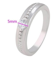 Anilllo Argolla Para Hombre con Cristales Oro Laminado Blanco 11