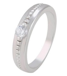 Anilllo Argolla Para Hombre con Cristales Oro Laminado Blanco 11