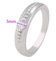 Anilllo Argolla Para Hombre con Cristales Oro Laminado Blanco 9