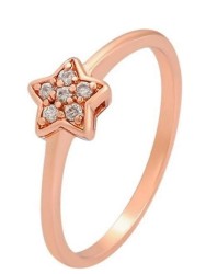 Anillo Estrella Con Cristales Oro Rosa 14k Laminadoad