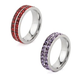 Set de Anillos Ocean Heart, Acero inoxidable, OH-B004-8, Talla 8