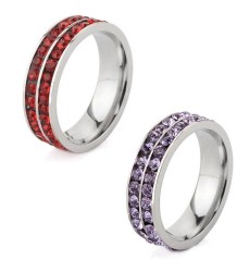 Set de Anillos Ocean Heart, Acero inoxidable, OH-B004-7, Talla 7
