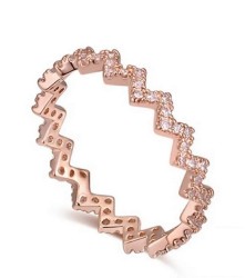 Anillo Ocean Heart, Baño oro rosa, 18K, AC18-272-6, Talla 6