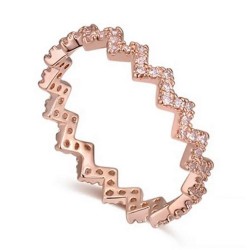 Anillo Ocean Heart, Baño oro rosa, 18K, AC18-272-7, Talla 7