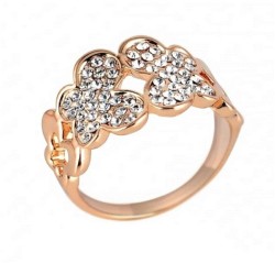 Anillo Ocean Heart, Baño oro rosa, 18K, ACO10-14-06-5, Talla 5