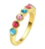 Anillo Ocean Heart, Baño oro amarillo, 18K, AC16-870-7, Talla 7