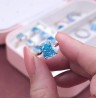 Anillo Amalia azul de plata .925 bañado en oro rosa de 18K talla 5.