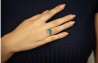 Anillo Amalia azul de plata .925 bañado en oro rosa de 18K talla 5.