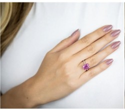 Anillo Alana rosa de plata .925 bañado en oro rosa de 18K talla 6.