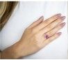 Anillo Alana rosa de plata .925 bañado en oro rosa de 18K talla 6.