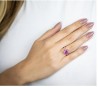 Anillo Alana rosa de plata .925 bañado en oro rosa de 18K talla 6.