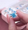 Anillo Amalia azul de plata .925 bañado en oro rosa de 18K talla 8.