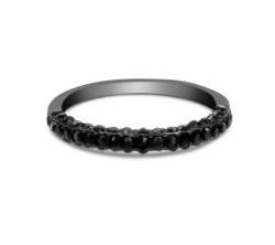 Churumbela Black Babe II acero inoxidable con zirconias negras talla 5