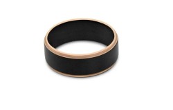 Argolla Einar para hombre en color negro con rose gold talla 9.