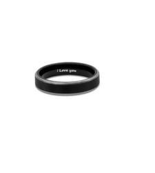 Argolla Briseida color negro con plateado de acero inoxidable talla 6