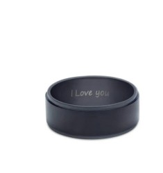 Argolla Viggo para hombre en color negro de acero inoxidable talla 9.