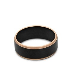 Argolla Einar para hombre en color negro con rose gold talla 11.